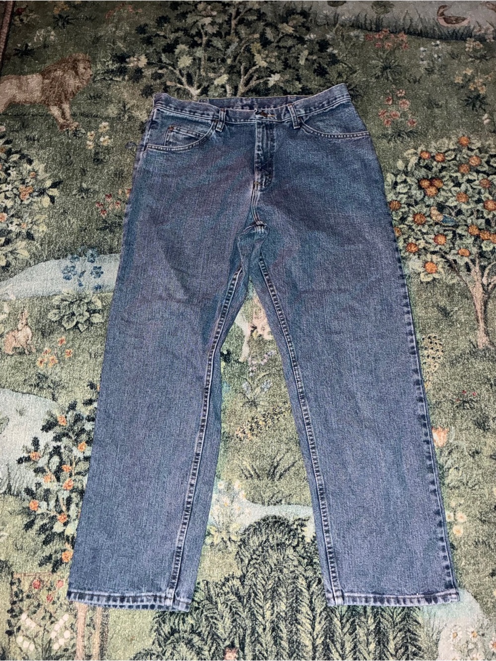 Wrangler Five Star Relaxed Fit Jeans Mens 34x30 Medium Wash Denim 97601VR